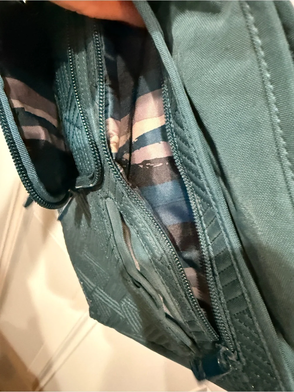 Lug Monorail Peacock Blue-Green Quilted Crossbody